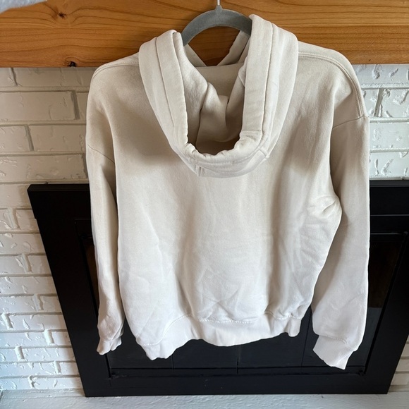 Men’s Cream Hoodie with Front Pocket - Picture 2 of 4